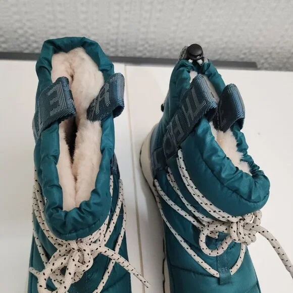 The North Face Women's ThermoBall Lace Up Waterproof Boots Teal Blue Size 9 - Picture 4 of 13